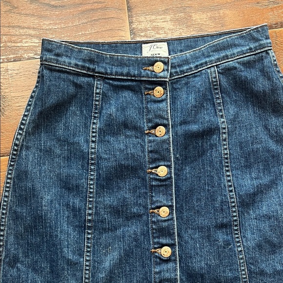 J Crew Denim Button-Front Skirt - Size 27 - Picture 3 of 6